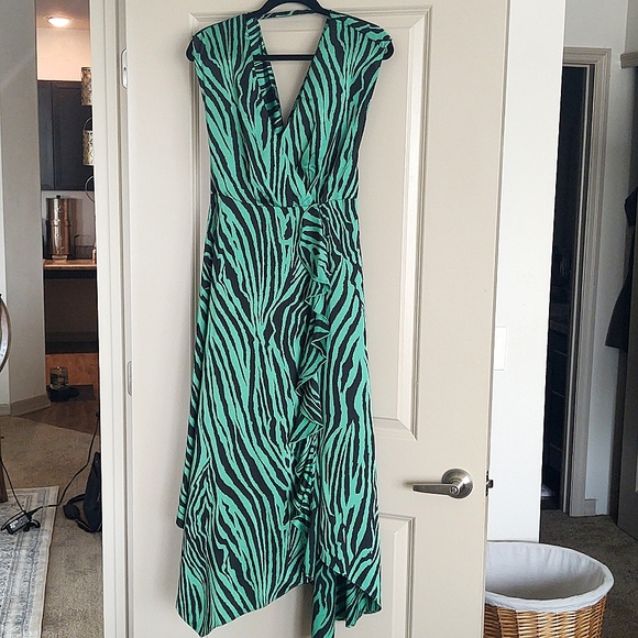 green and white zebra dress Safari 60s Mini Shirt Dress in White and Olive Green Zebra Print